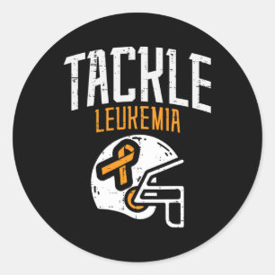 Tackla Leukemi Hjälm Orange Band Blodcancer Runt Klistermärke