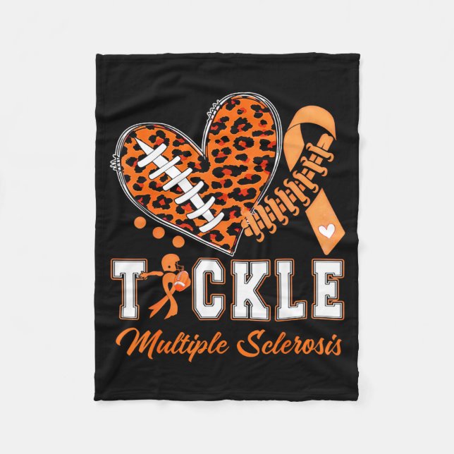 Tackla Multipel Skleros Orange Band Medvetenhet  Fleecefilt (Framsidan)