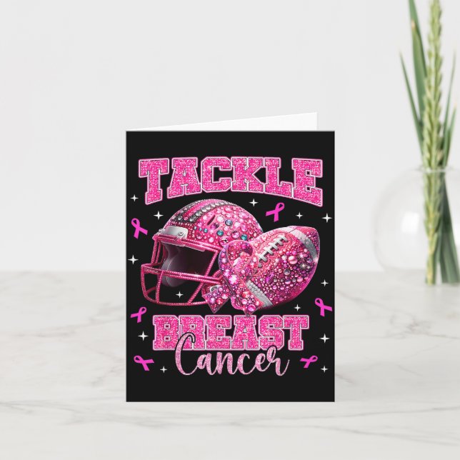 Tackle Breast Cancer Awareness American Football N Kort (Framsida)