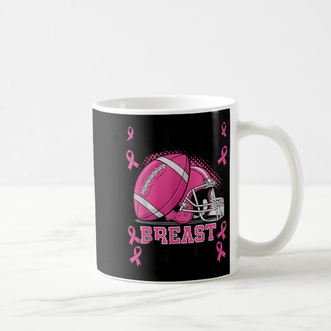 Tackle Breast Cancer Awareness Nk Ribbon Football  Kaffemugg (Höger)