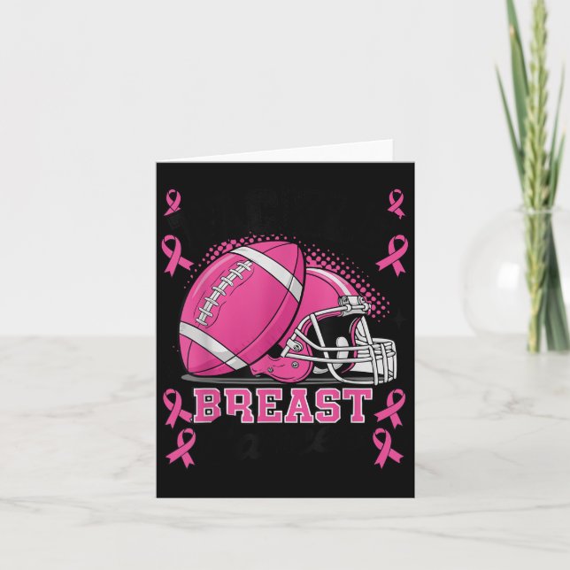 Tackle Breast Cancer Awareness Nk Ribbon Football  Kort (Framsida)