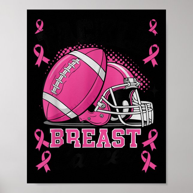 Tackle Breast Cancer Awareness Nk Ribbon Football  Poster (Framsidan)