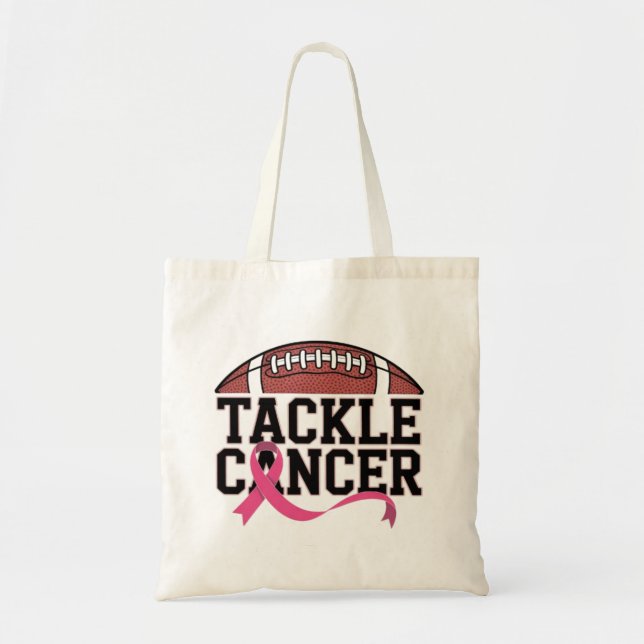 Tackle Cancer Pink Ribbon Design Tygkasse (Framsidan)