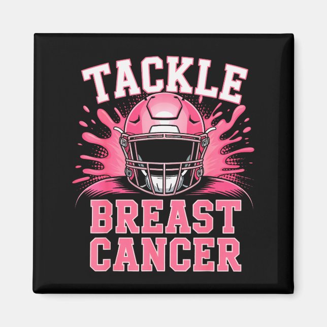 Tackle Football Breast Cancer Awareness Nk Ribbon  Magnet (Framsidan)