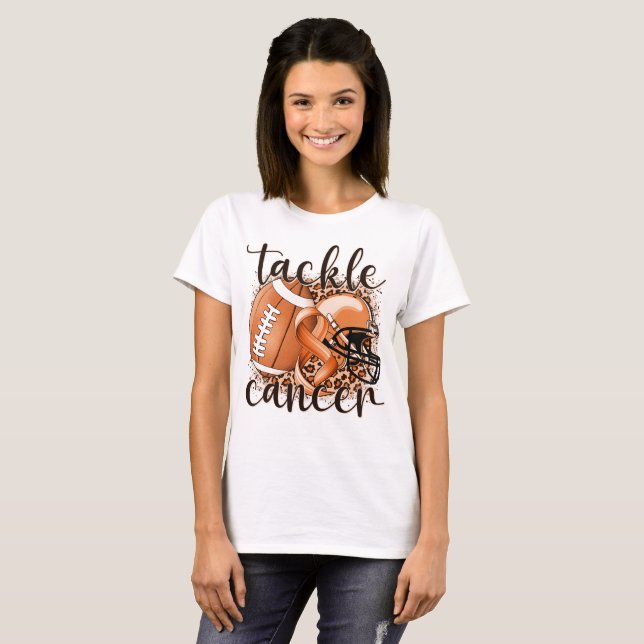 Tackle Kidney Cancball Football Thees T Shirt (Hel framsida)