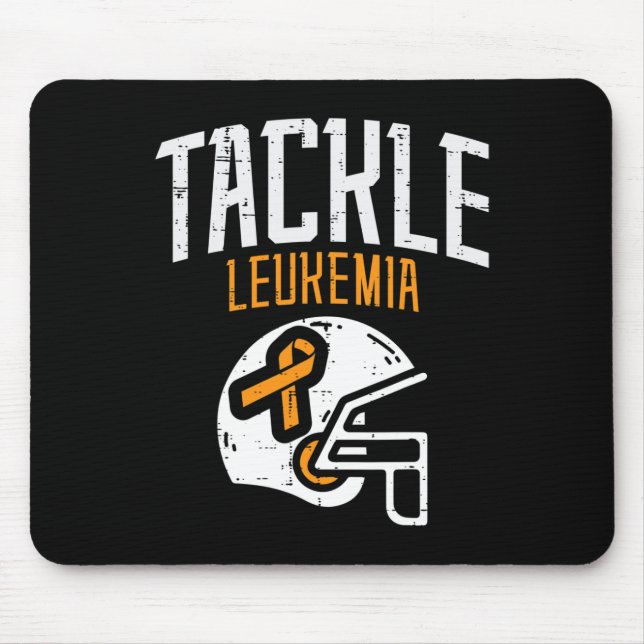 Tackle Leukemia Helmet Orange Ribbon Blood Cancer  Musmatta (Framsidan)