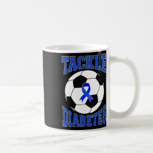 Tackle Soccer Blått band Tackla Diabetesmedvetenhe Kaffemugg