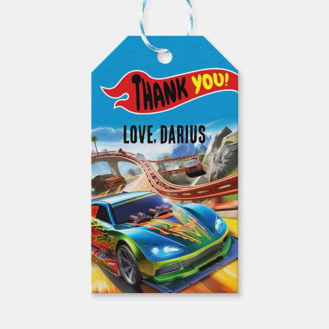 Tackmärken för racerbilar - Färgglada presentmärke Presentetikett (Framsidan)