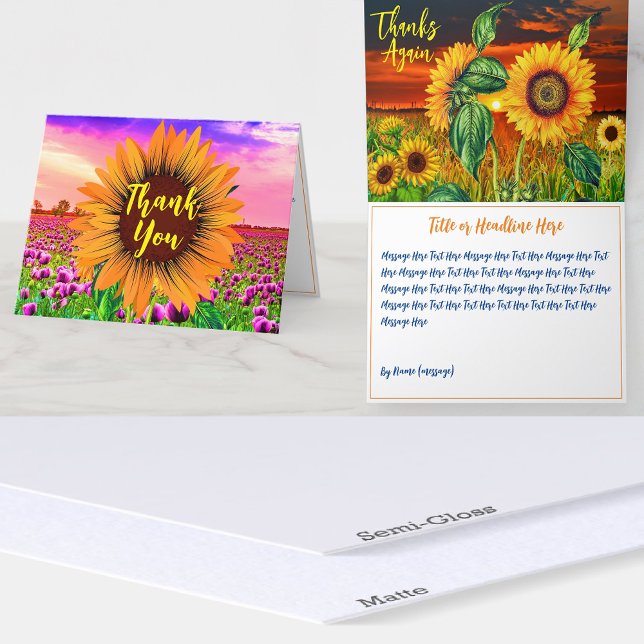 Tackmeddelande, Groovy Sunflower Tack Kort (Sunflower Thank You Card
Groovy Thank You Card
Thanks Message Card
Sunny Thank You Card
Floral )