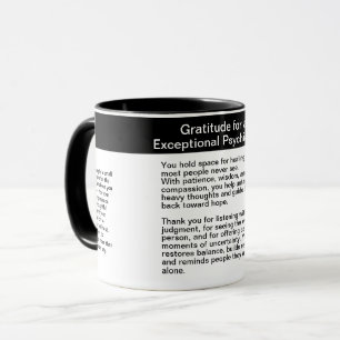 Tackmeddelande till psykiater mugg