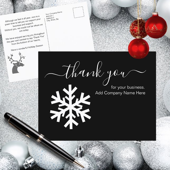 Tackmeddelanden för affärsjul vykort (Business Christmas Thank You Messages Postcard)