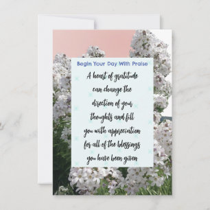 Tacknämlighets Blommig Bibelvers Meditation Kort