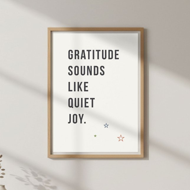 Tacknämlighets Minimal Citat, Mindful Liv Poster (Skapare uppladdad)