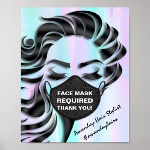 Täckning av ansikte-mask som krävs för kraftfull h poster