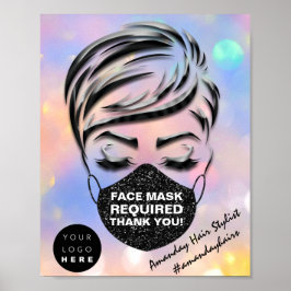 Täckning av ansikte-mask som krävs för kraftig hol poster
