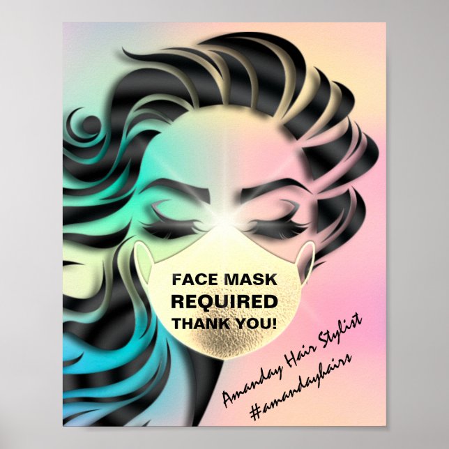 Täckning av ansikte-mask som krävs vid hett hologr poster (Framsidan)