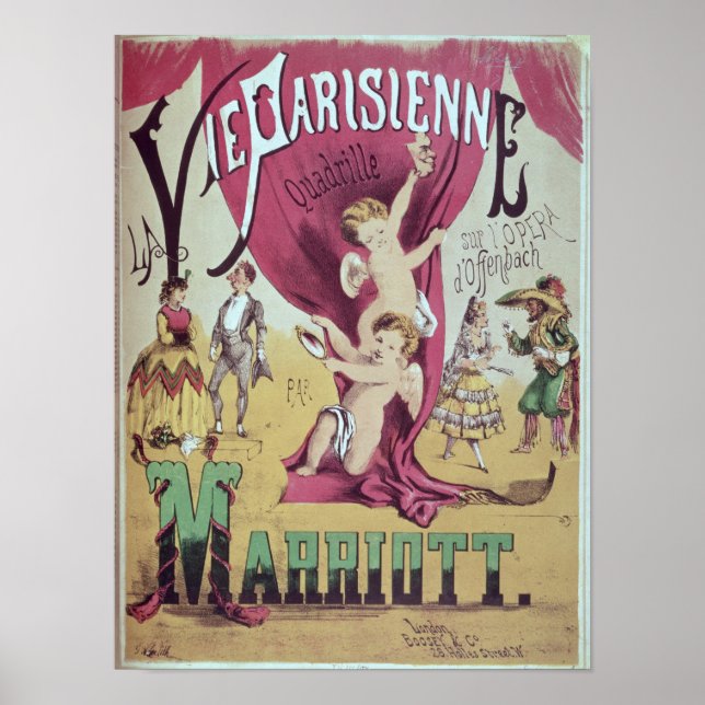 Täckning av lakan vid La Vie Parisienne Poster (Framsidan)