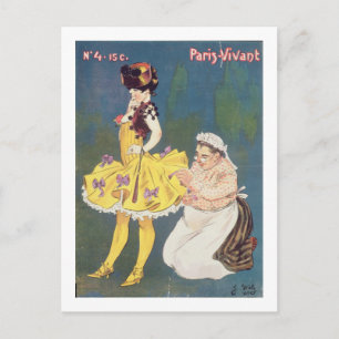 Täckning av tidskriften Paris-Vivant, 1901 (färg b Vykort
