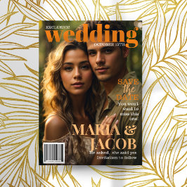 Täckning för magasin Spara datumfoto Inbjudningar