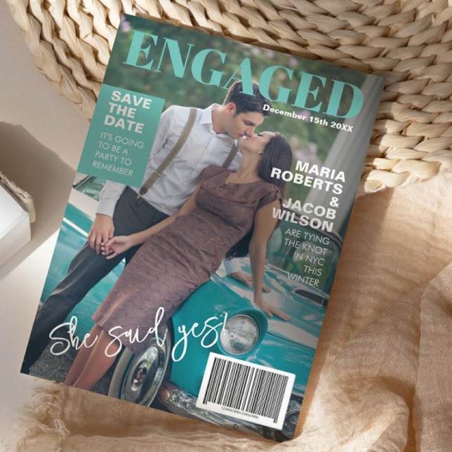 Täckning för magasin sparar datumfotomeddelande inbjudningar (Skapare uppladdad)