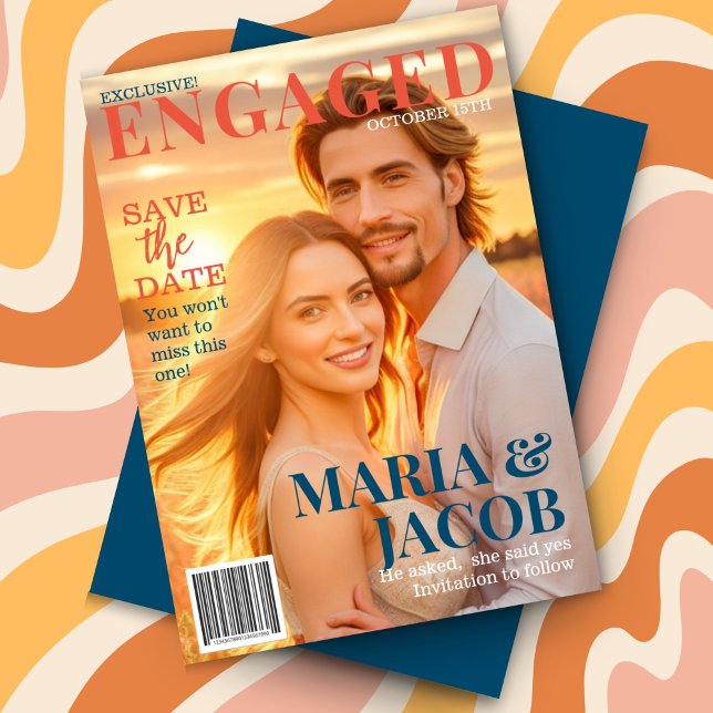 Täckning för magasin sparar datumfotomeddelande inbjudningar (Skapare uppladdad)