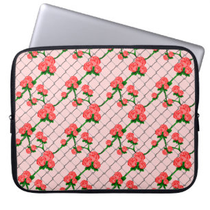 Täckningskedjans länkstängsel i rosa ros, sömlös p laptop sleeve