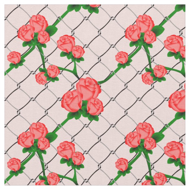 Täckningskedjans länkstängsel i rosa ros, sömlös p tyg (Närbild)