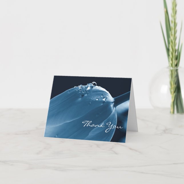 TackNotecard kort, tulpan & Raindrops, blommigt Tack Kort (Framsida)