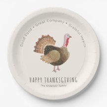 Tacksa hjärtan akvarell kalkon Thanksgiving