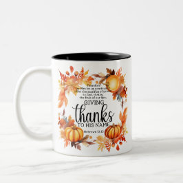 tacksägande bön Två-Tonad mugg