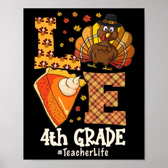 Tacksägelse Kärlek 4:e klass Lärare Turkiet Höst  Poster (Framsidan)