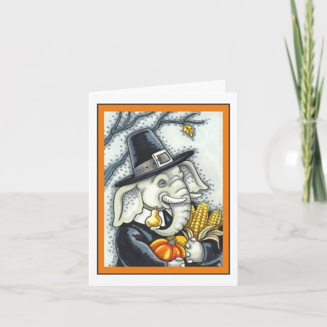 TACKSÄGELSE PACHYDERM, PILGRIM ELEFANT Blank Kort (Framsida)