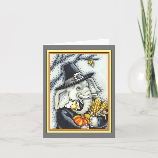 TACKSÄGELSE PACHYDERM, PILGRIM ELEFANT Blank Kort (Framsida)