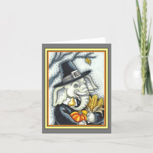 TACKSÄGELSE PACHYDERM, PILGRIM ELEFANT Blank Kort