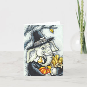 TACKSÄGELSE PACHYDERM, PILGRIM ELEFANT Blank Kort