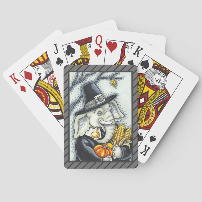 TACKSÄGELSE PILGRIM ELEFANT, SEMESTER PACHYDERM CASINOKORT (Baksidan)