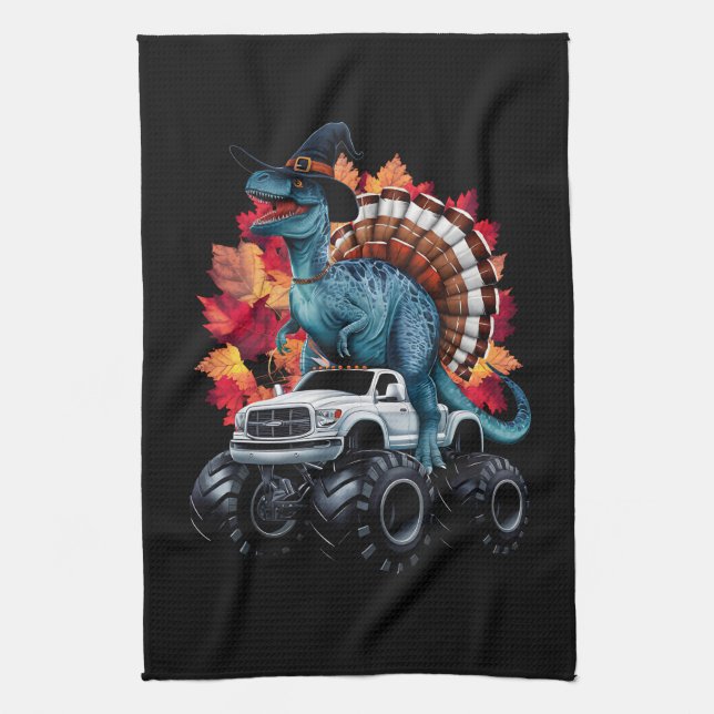 Tacksägelse T-Rex monstertruck Kökshandduk (Vertikal)