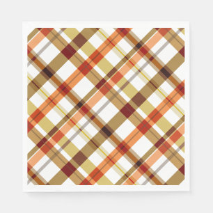 Tacksägelsedag Retro Plaid Pappersservett