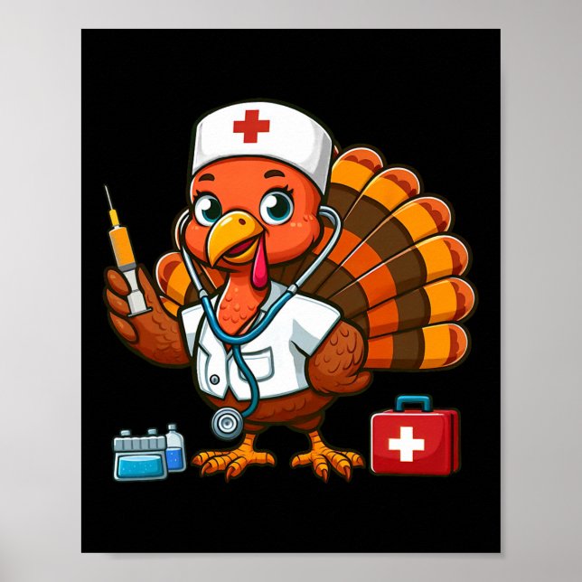 Tacksägelsedag Toppar för Kvinnor Flickor Kalkon S Poster (Framsidan)