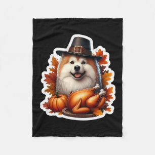 Tacksägelsedagen Finsk Lapphund Hundägare Mamma Pa Fleecefilt