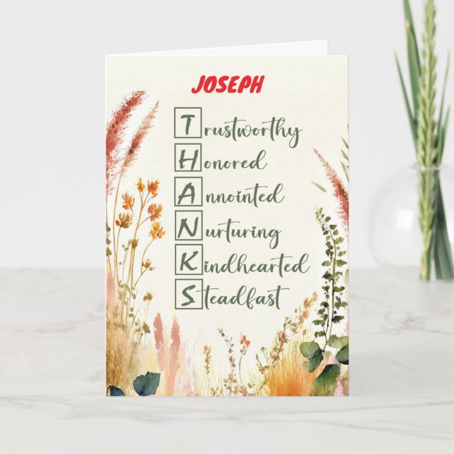 Tacksägelsedagen för prästerskapet Anpassat namn Kort (Framsida)