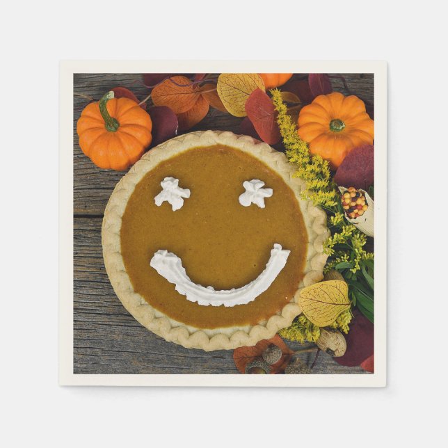 Tacksägelsedagen Glad Pumpapaj Pappersservett (Framsidan)