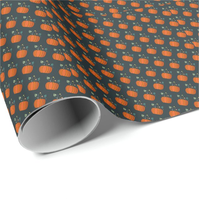 Tacksägelsedagen Halloween Pumpa Presentförpacknin Presentpapper (Rullad Hörn)