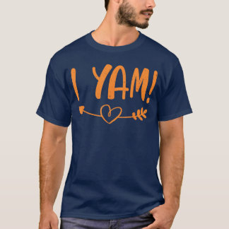 Tacksägelsedagen Hon är min sötpotatis Jag Yam Set T Shirt