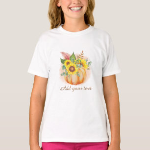 Tacksägelsedagen Höst Fall Pumpa och Solros T Shirt