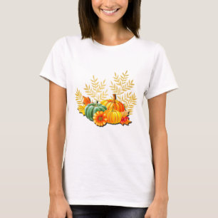 Tacksägelsedagen Höst Löv Lönnlöv och Solros T Shirt