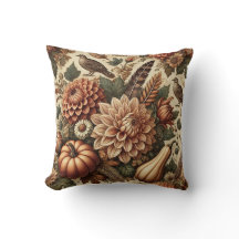 Tacksägelsedagen Höst Vintage Blommig Pumpa