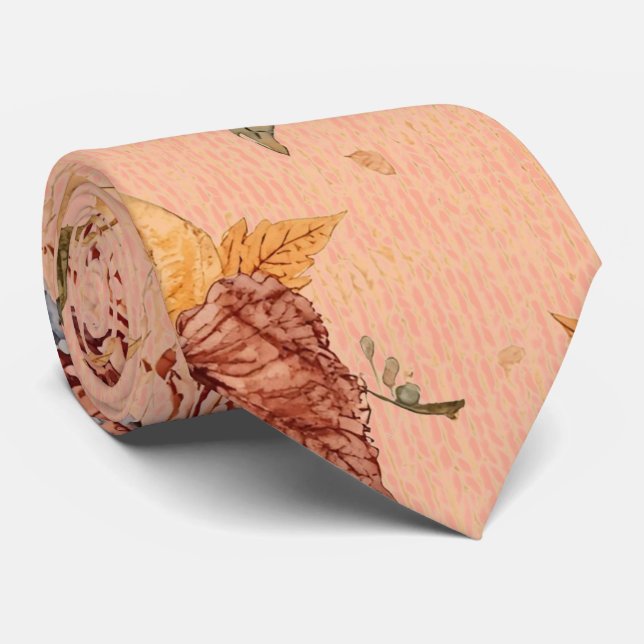 Tacksägelsedagen, Pumpa och blommor Mönster slips (Rullad)