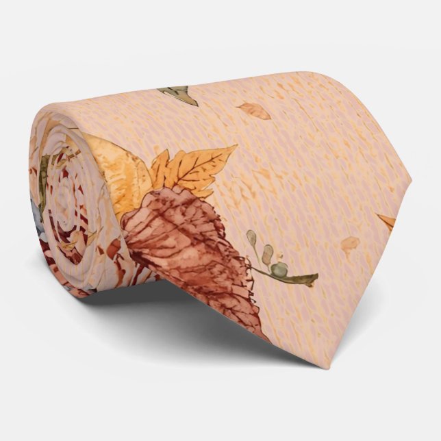 Tacksägelsedagen, Pumpa och blommor Mönster slips (Rullad)