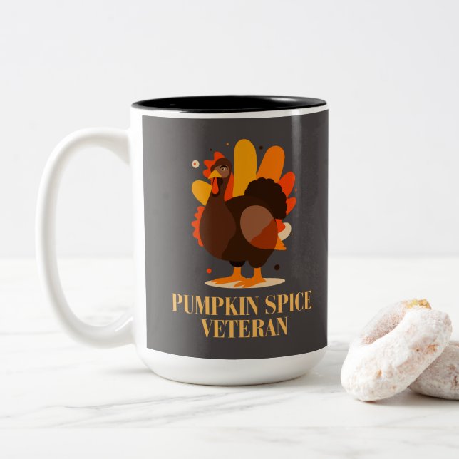 Tacksägelsedagen Pumpkin Krydda Veteran Två-Tonad Mugg (Med munk)